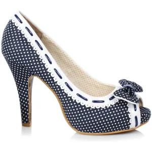 SS-Bettie Page Amelie Vintage Pump  | Blue Faux Leather