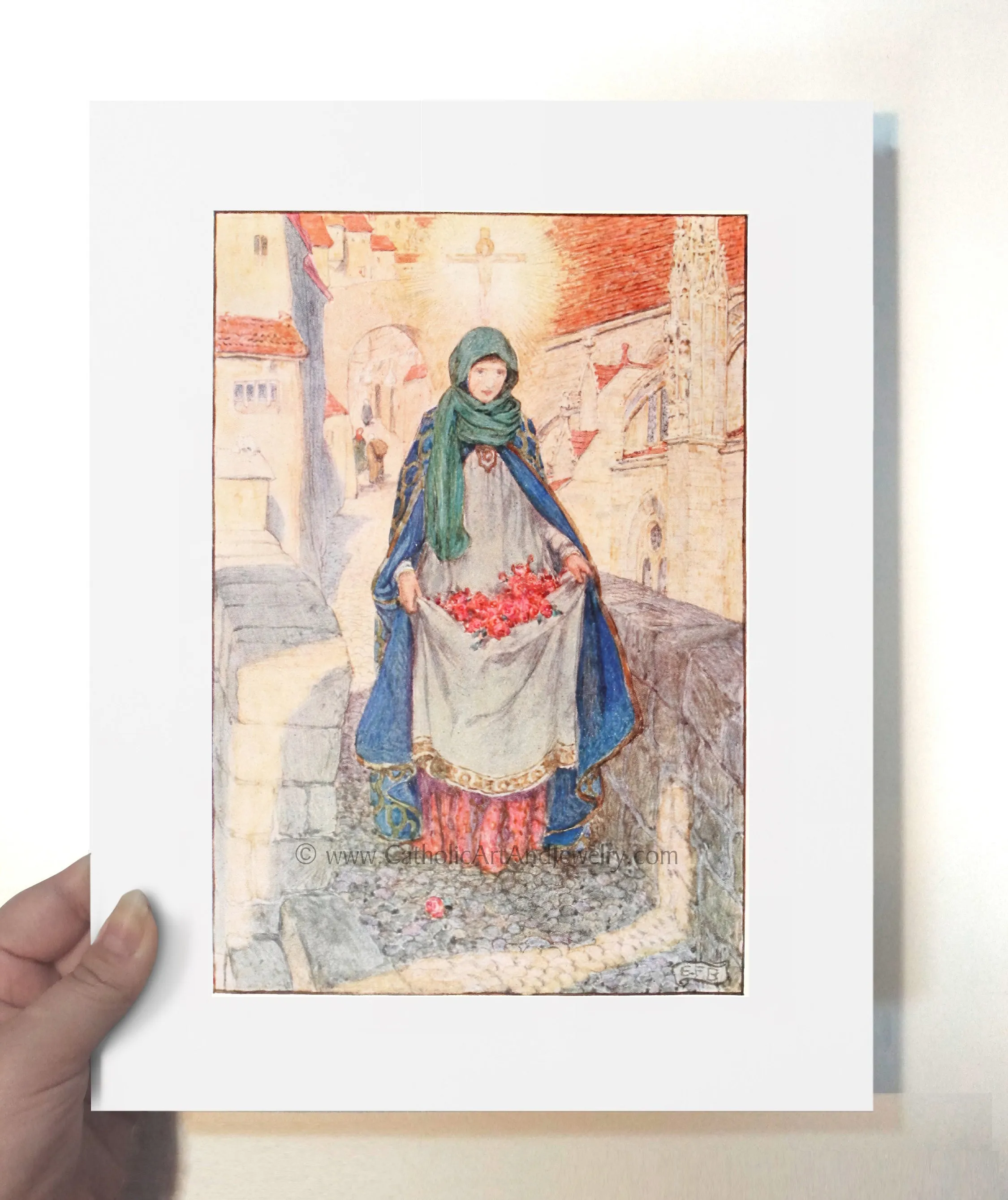 St. Elizabeth of Hungary by Eleanor Fortesque Brickdale – 3 sizes – Catholic Gift – Confirmation Gift