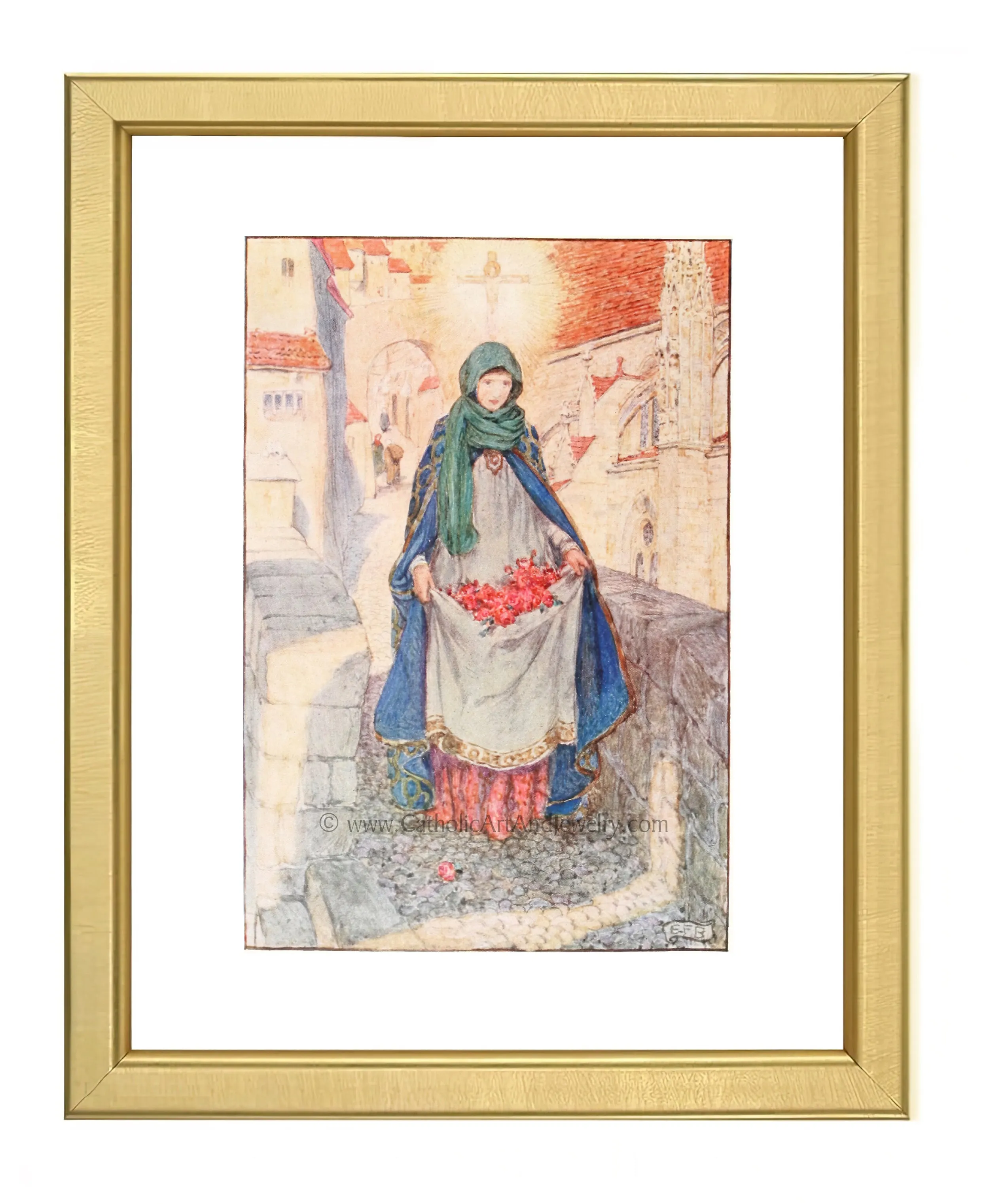 St. Elizabeth of Hungary by Eleanor Fortesque Brickdale – 3 sizes – Catholic Gift – Confirmation Gift