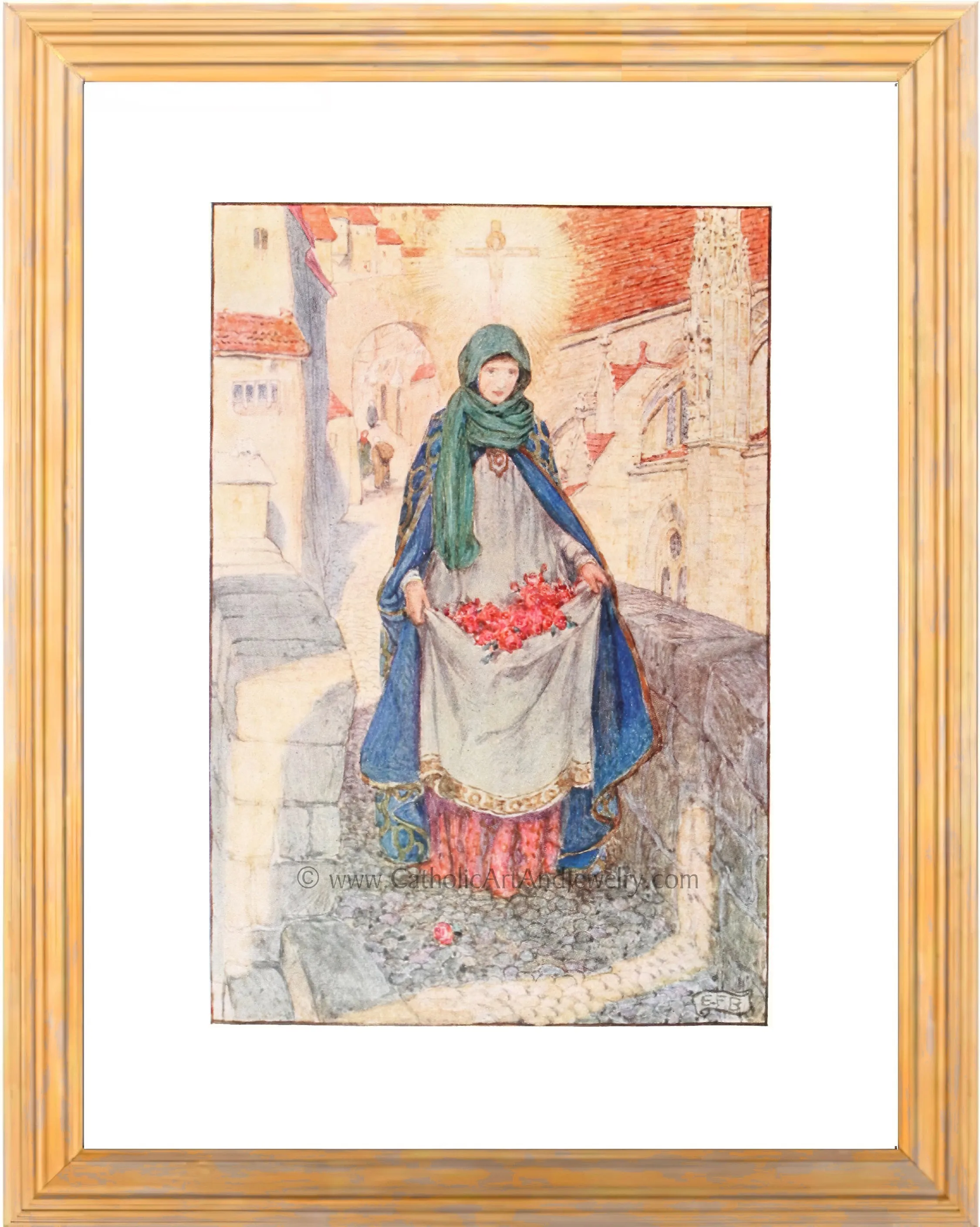 St. Elizabeth of Hungary by Eleanor Fortesque Brickdale – 3 sizes – Catholic Gift – Confirmation Gift