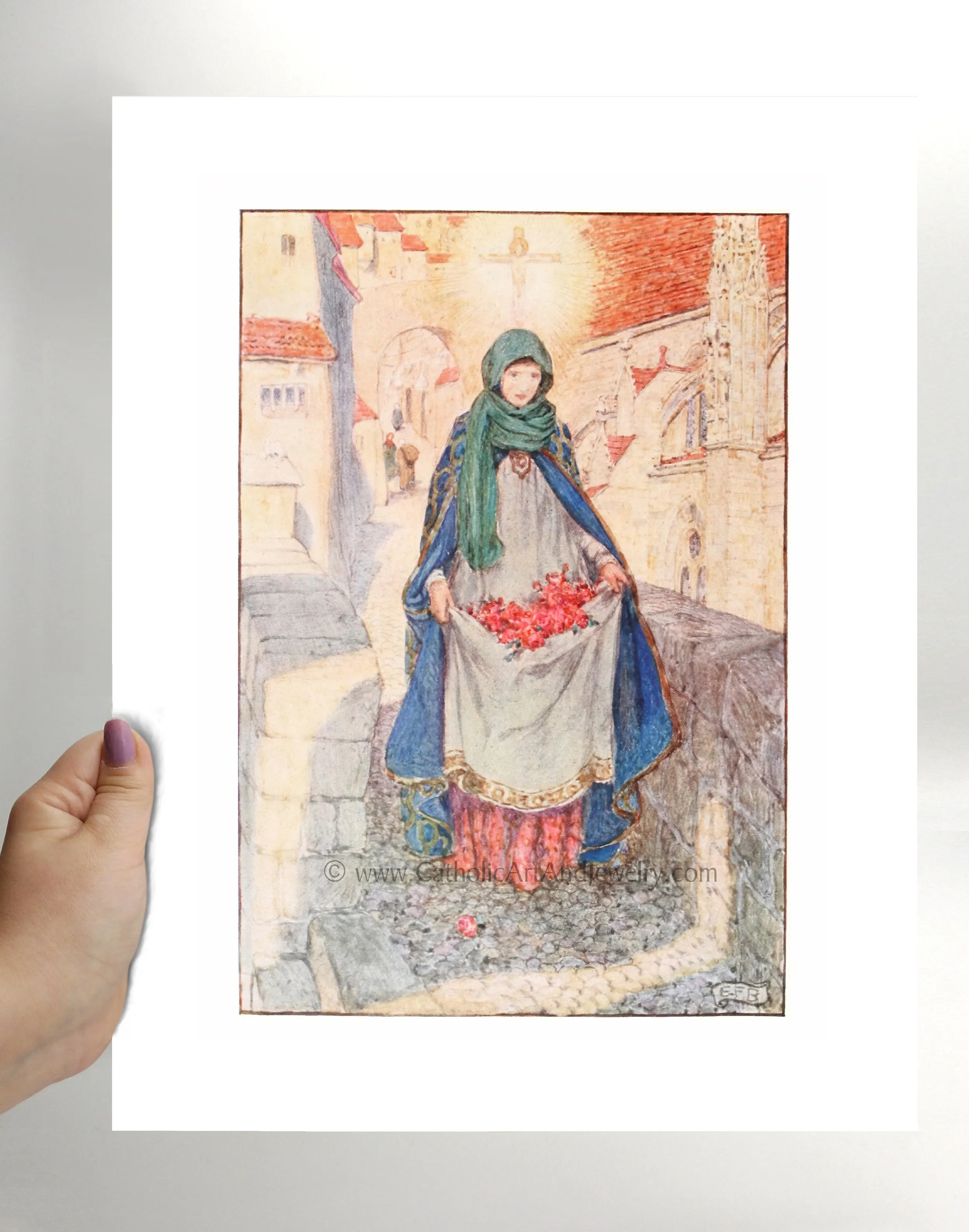 St. Elizabeth of Hungary by Eleanor Fortesque Brickdale – 3 sizes – Catholic Gift – Confirmation Gift