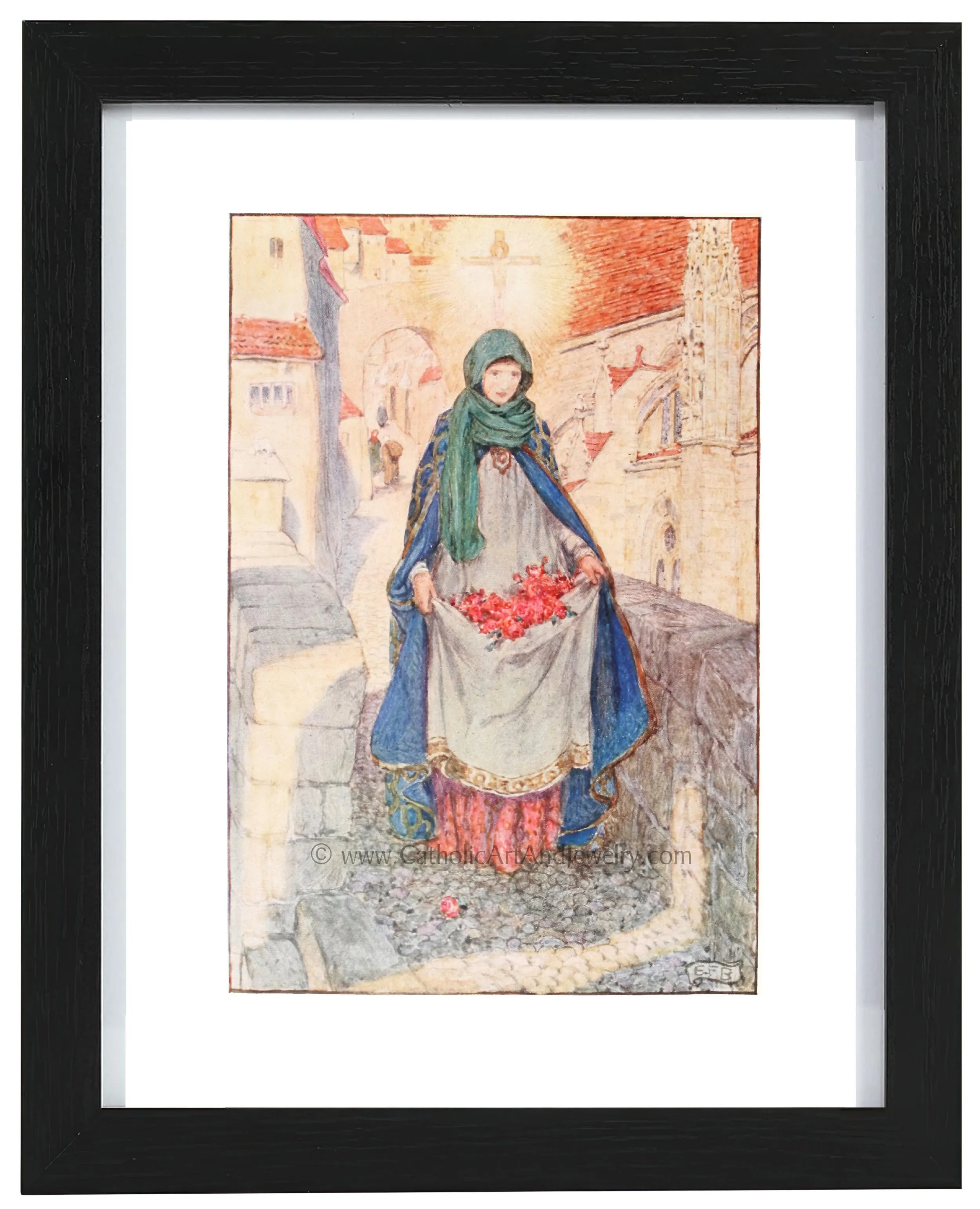 St. Elizabeth of Hungary by Eleanor Fortesque Brickdale – 3 sizes – Catholic Gift – Confirmation Gift