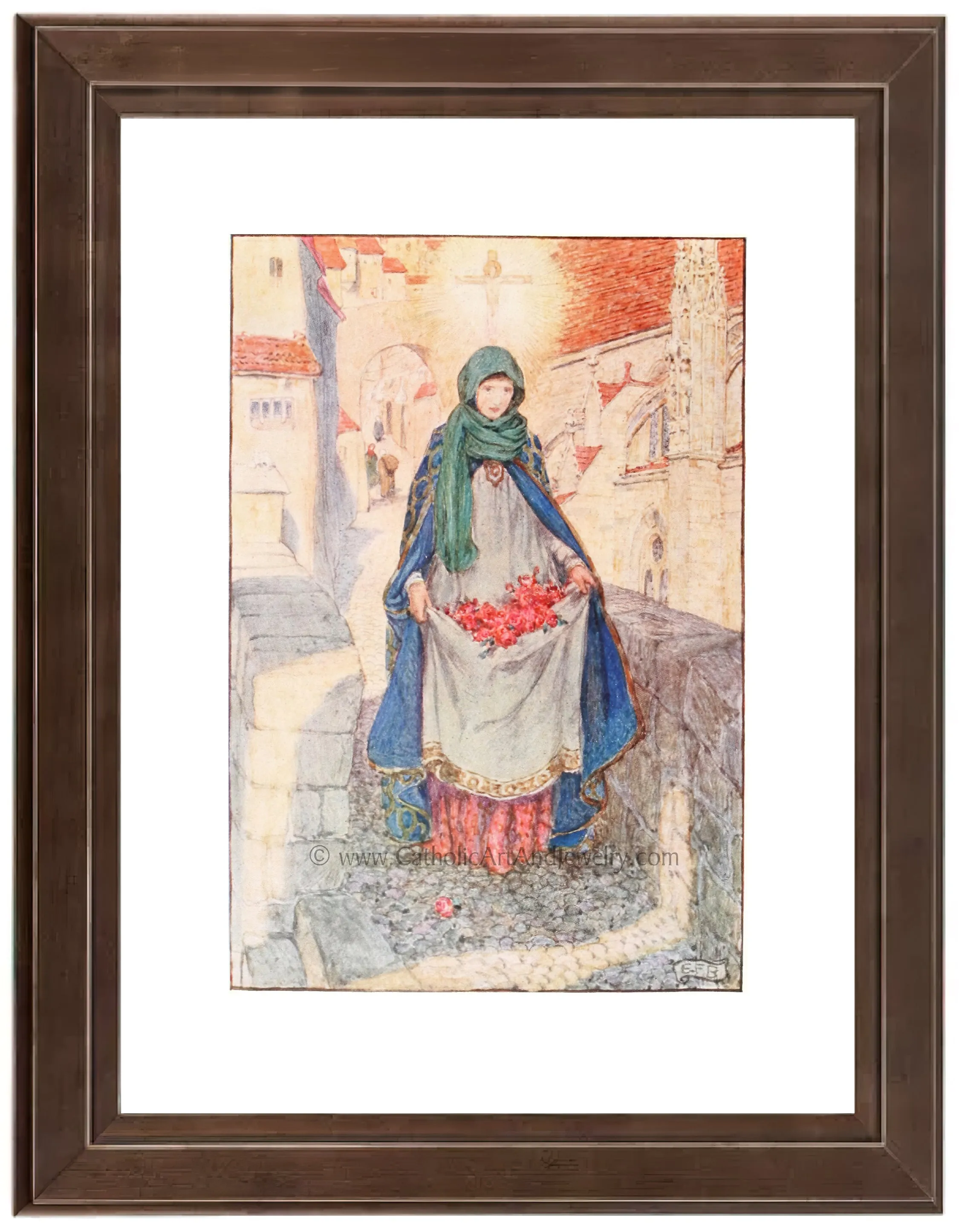 St. Elizabeth of Hungary by Eleanor Fortesque Brickdale – 3 sizes – Catholic Gift – Confirmation Gift