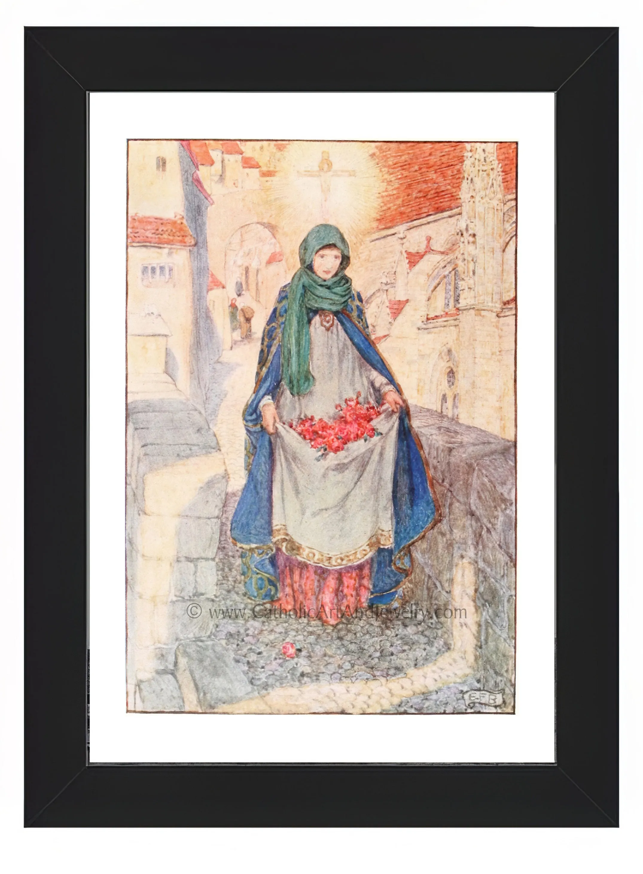 St. Elizabeth of Hungary by Eleanor Fortesque Brickdale – 3 sizes – Catholic Gift – Confirmation Gift