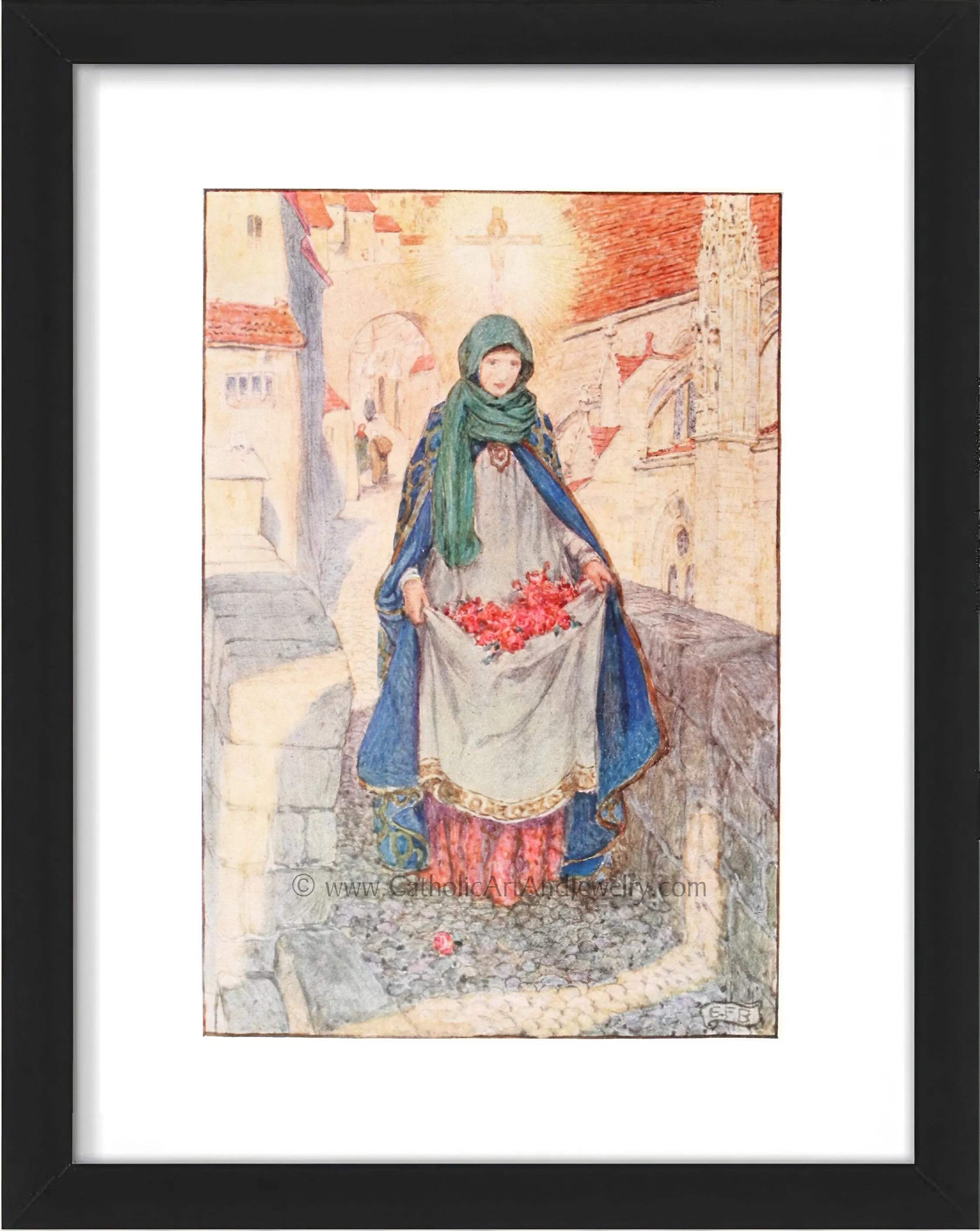 St. Elizabeth of Hungary by Eleanor Fortesque Brickdale – 3 sizes – Catholic Gift – Confirmation Gift