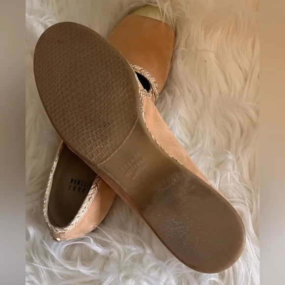 STUART WEITZMAN - Pre Owned Tan and Gold Tipadrille Nubuc Sz