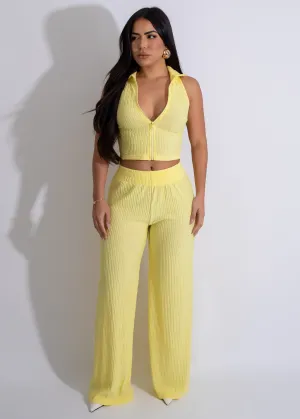 Take Note Pant Set Yellow
