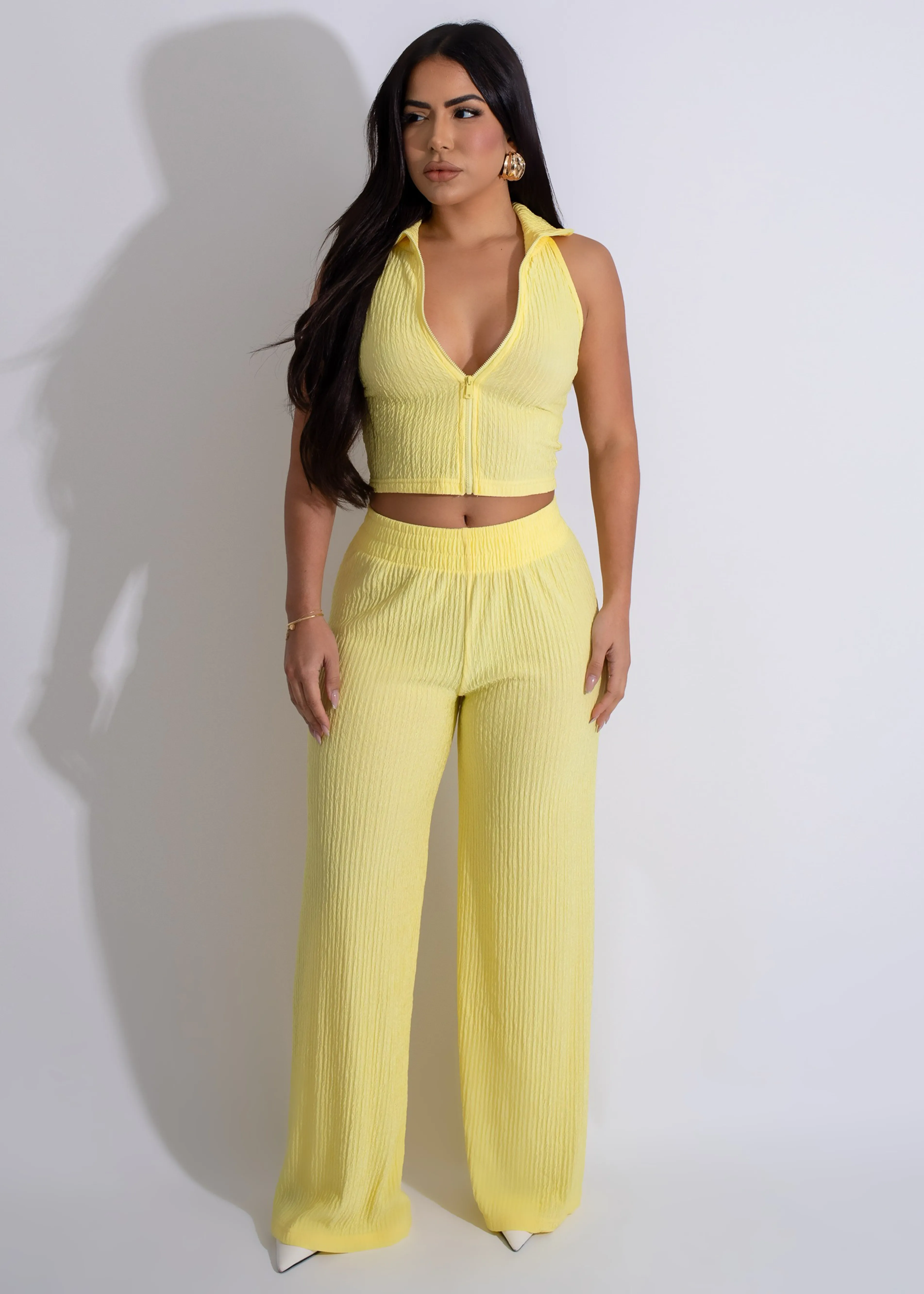 Take Note Pant Set Yellow