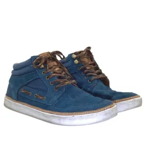 TED BAKER UK 8 EU 42 Sibar Mid Lace Up Chukka Sneaker Boot Suede Blue Suede Shoe