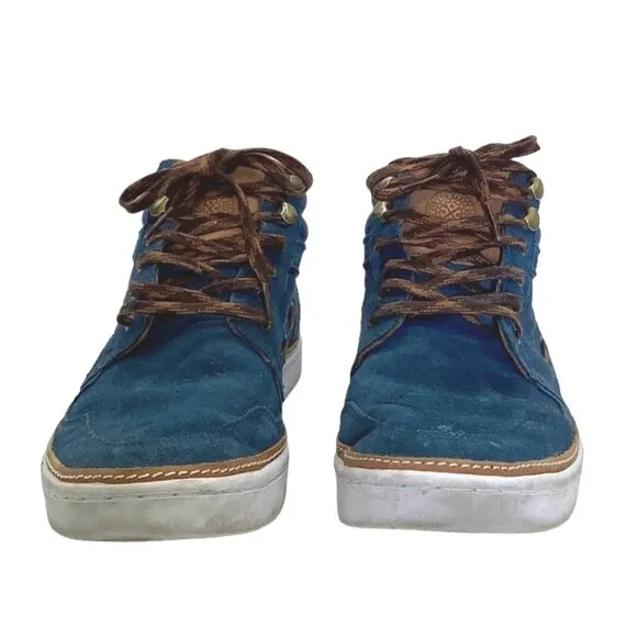 TED BAKER UK 8 EU 42 Sibar Mid Lace Up Chukka Sneaker Boot Suede Blue Suede Shoe