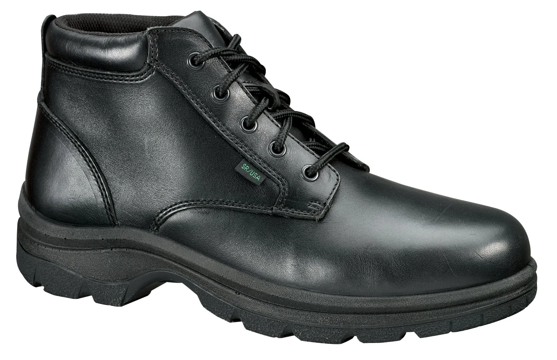Thorogood Mens Softstreets Black Leather Boots Plain Toe Chukka 9 W