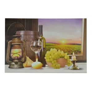 TS0036-Lighted Print : Wine & Grapes