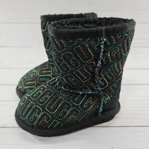 UGG Boots Black Toddler Size 6‎ Australia Classic II Graphic Kids 1112383T