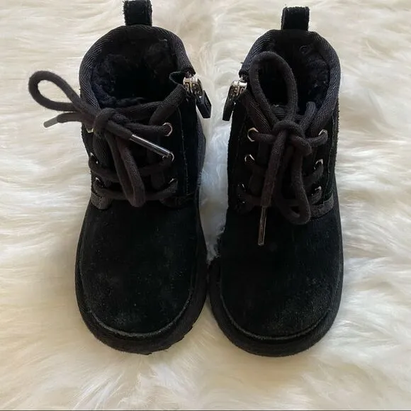 UGG Neumel Black Zip Chukka Boot Unisex Child Size 8