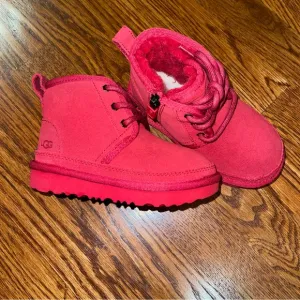UGG Neumel II Toddler Shearling Chukka Winter Boot Red