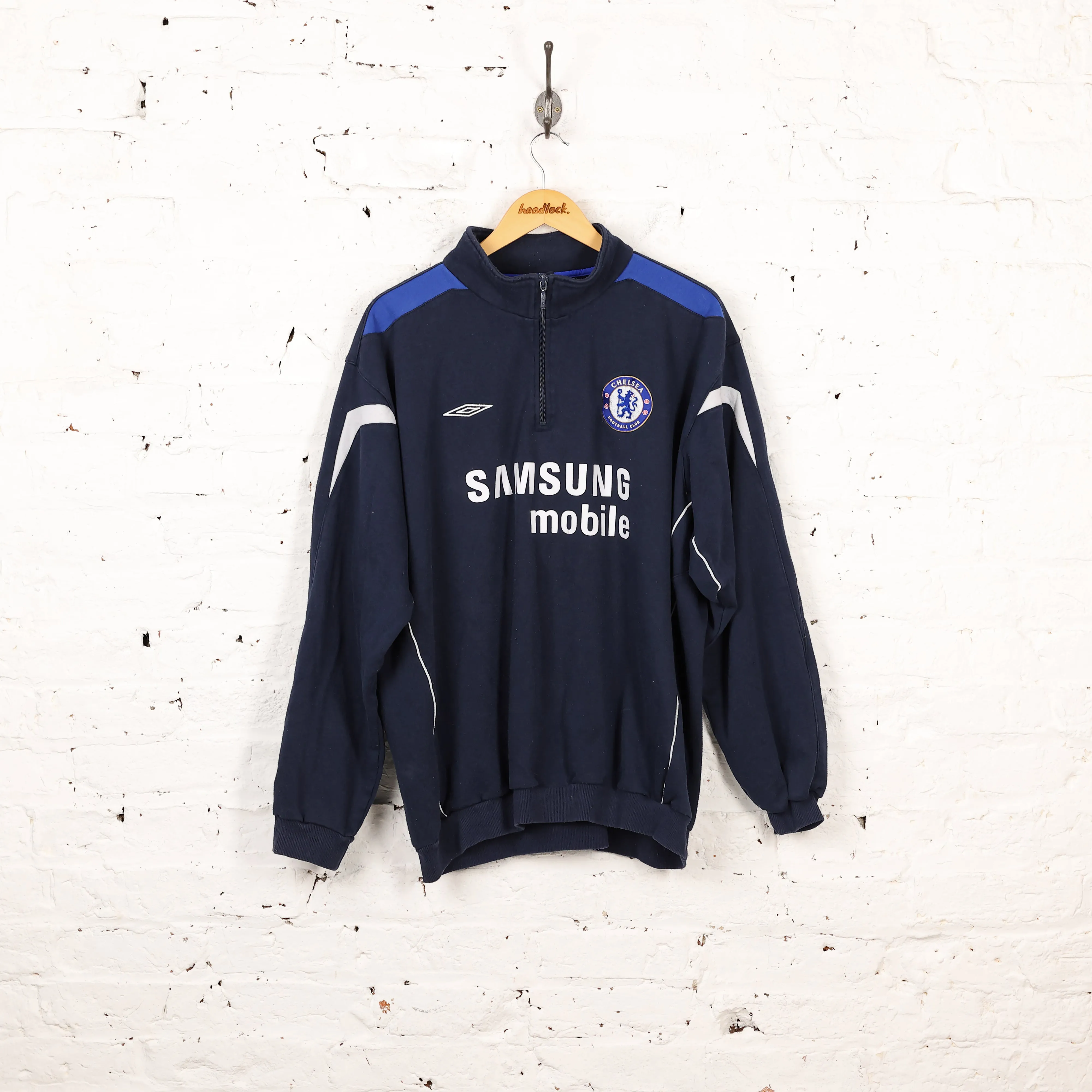 Umbro Chelsea 1/4 Zip Sweatshirt - Blue - XXL