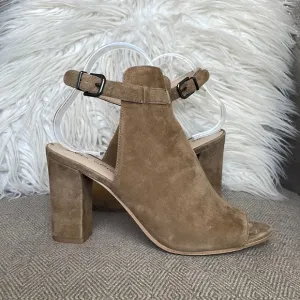 Via Spiga Suede “Fabrizie” Peep-toe Booties
