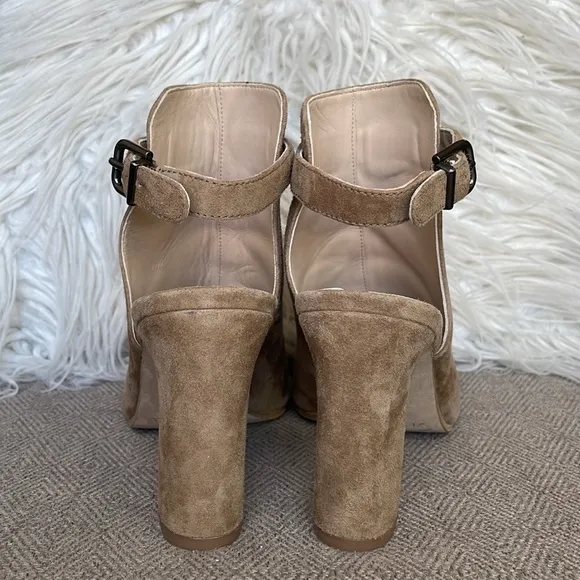 Via Spiga Suede “Fabrizie” Peep-toe Booties