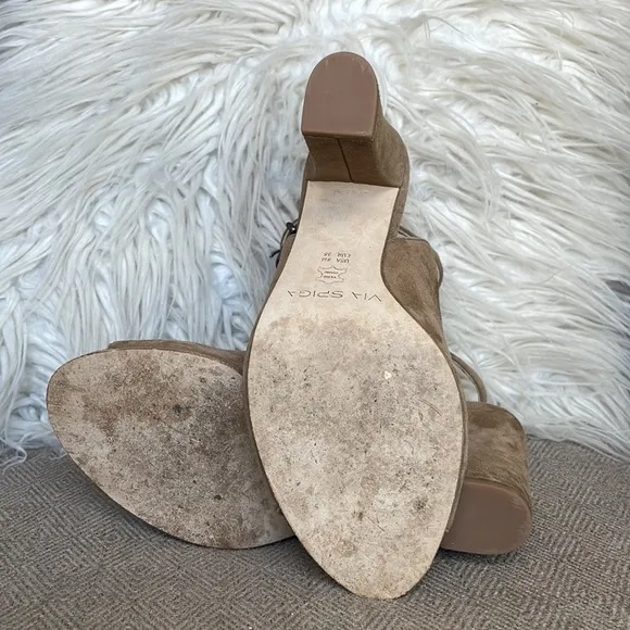 Via Spiga Suede “Fabrizie” Peep-toe Booties