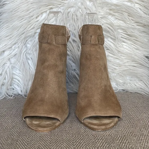 Via Spiga Suede “Fabrizie” Peep-toe Booties