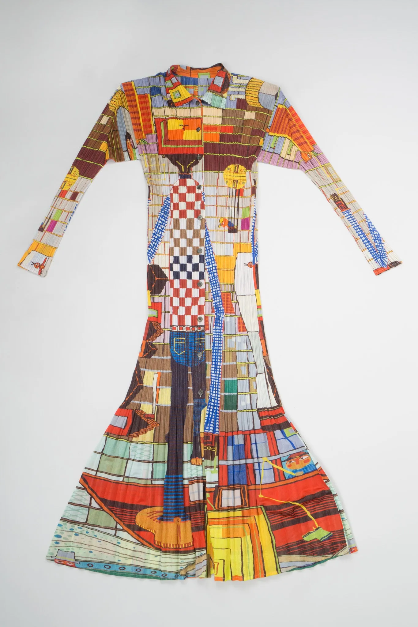 Walking Man Pleated Dress