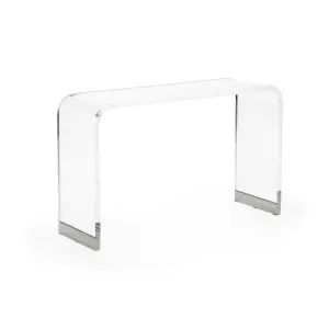Waterfall 45" Console Table in Acrylic with Nickel Base