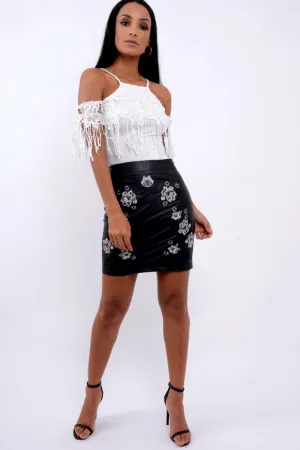 White Crochet Tassel Bodysuit - Chelsea