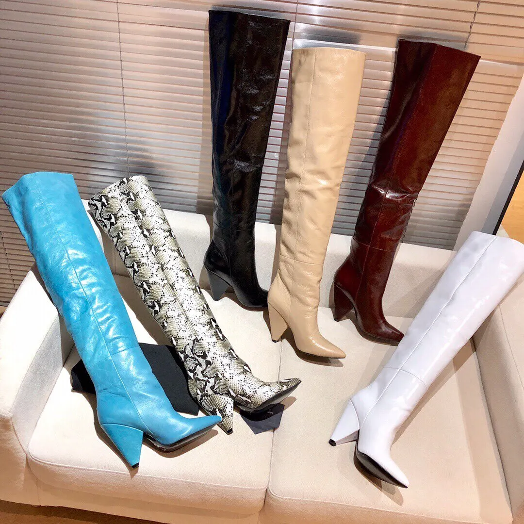 Woman Slouch Boots Pointed-Toes Spike Heels Boots