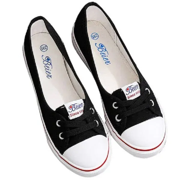 Women Casual Flats Lace up Shallow Shoes Autumn 2021 Fashion Comfortable Female Canvas Loafers Vulcanized Shoes Ladies Footwear
