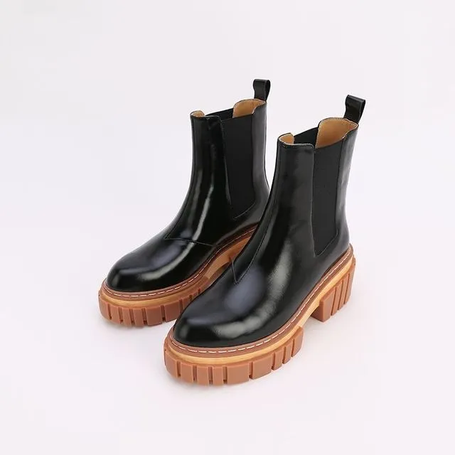 Women Genuine Cow Leather Ankle Boots