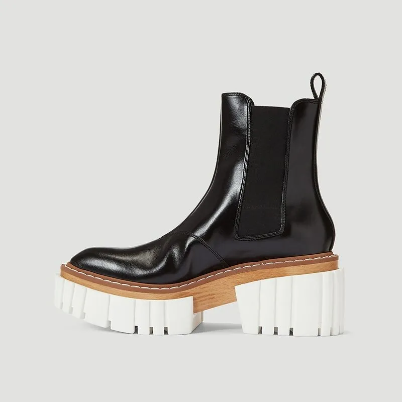 Women Genuine Cow Leather Ankle Boots