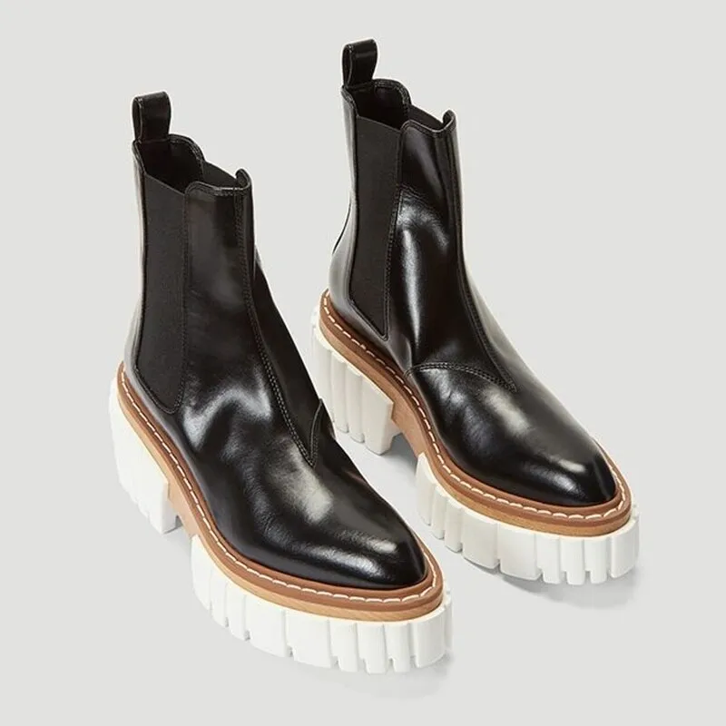 Women Genuine Cow Leather Ankle Boots