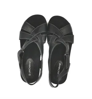 WOMENS SIZE 6.5M - EUROstep, Black Leather Sandals, Selma EUC B9