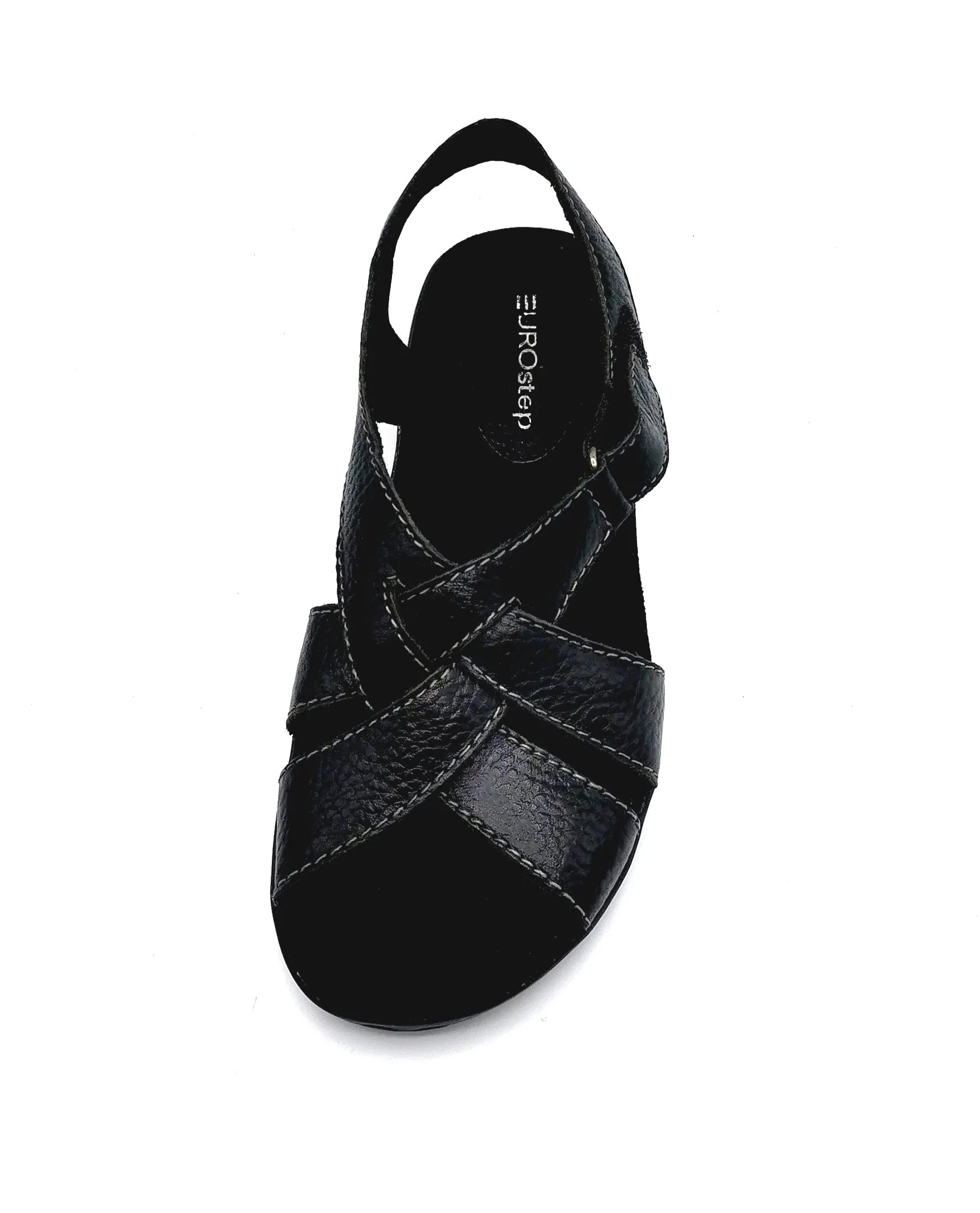 WOMENS SIZE 6.5M - EUROstep, Black Leather Sandals, Selma EUC B9