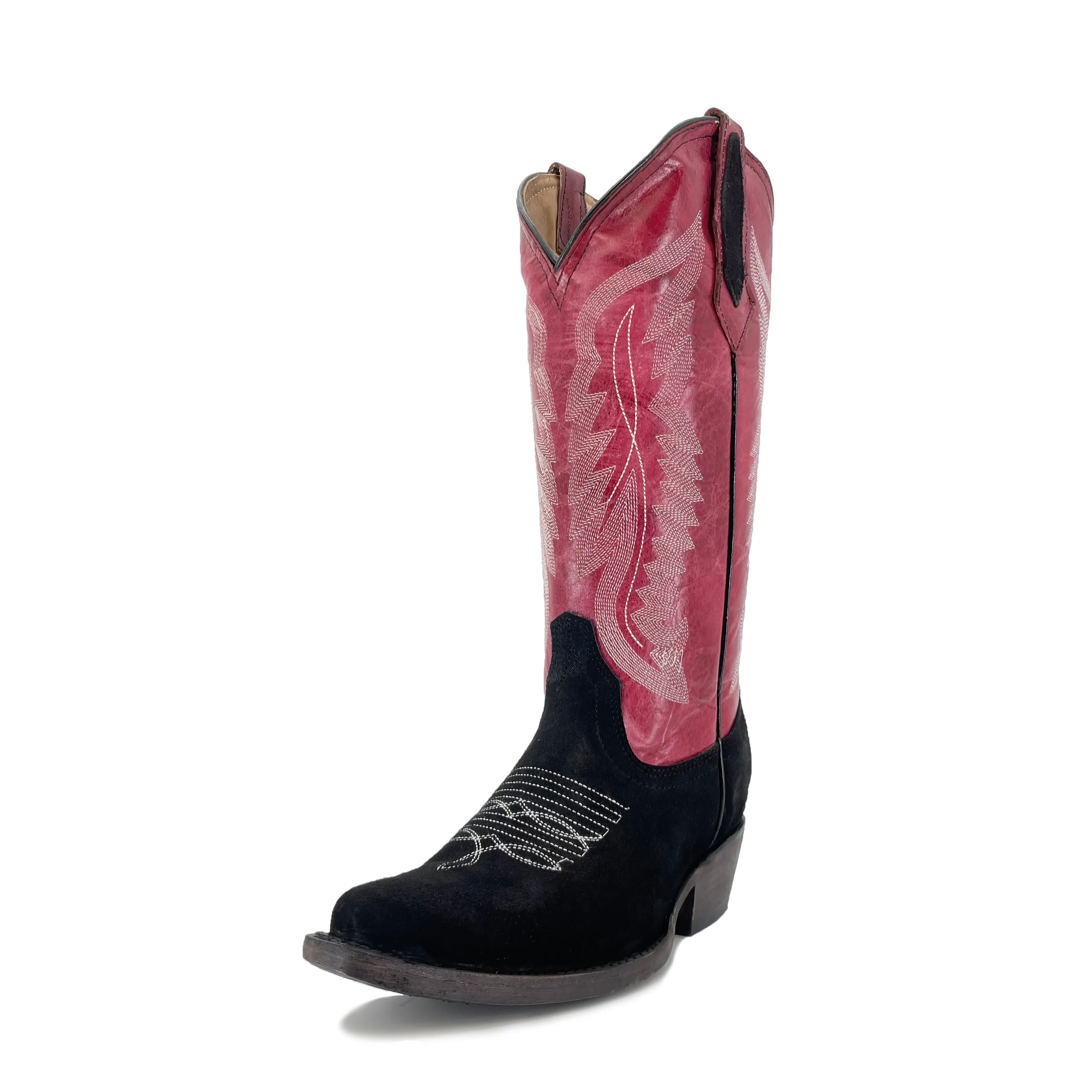 Women's Texan Boots - Rough Out Black