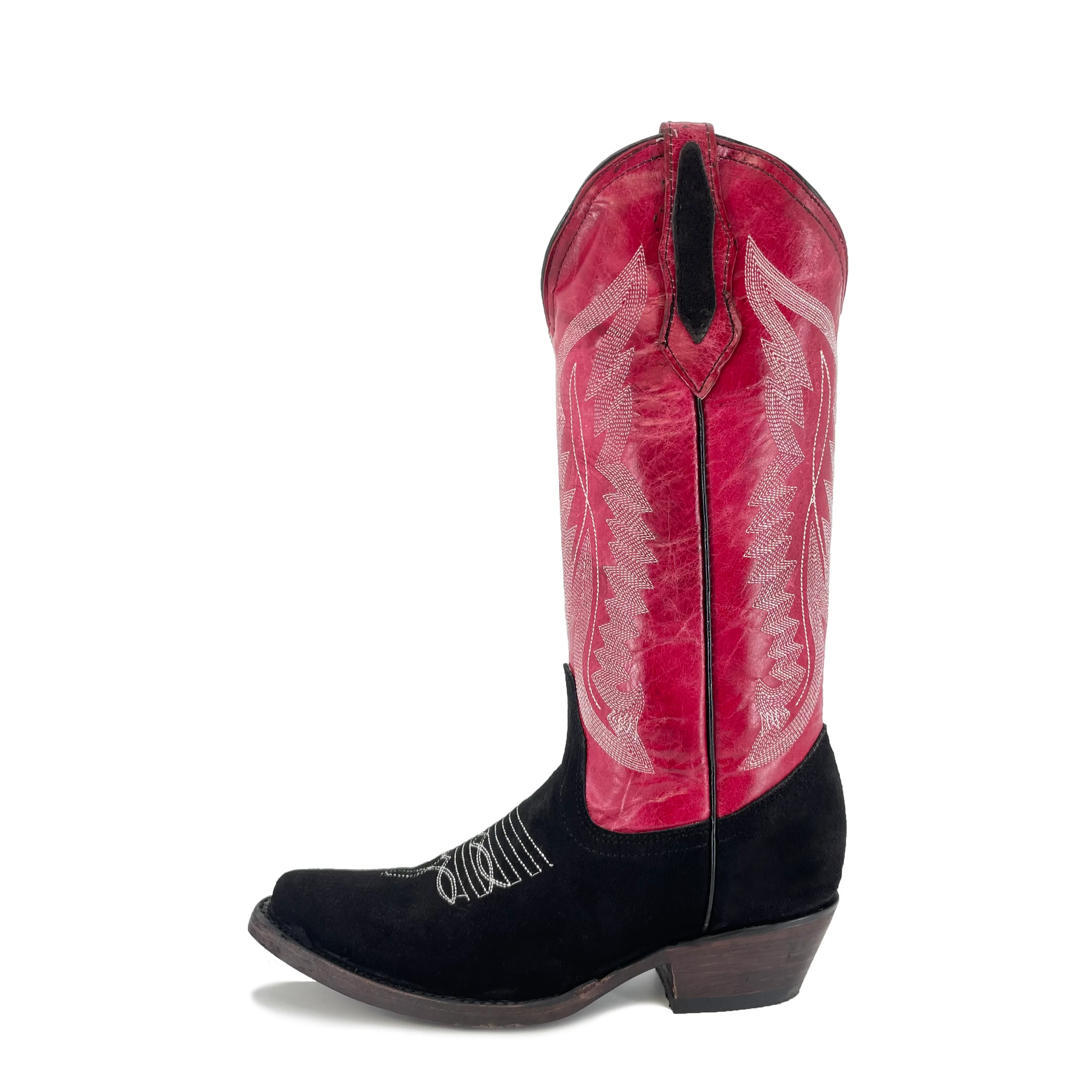 Women's Texan Boots - Rough Out Black
