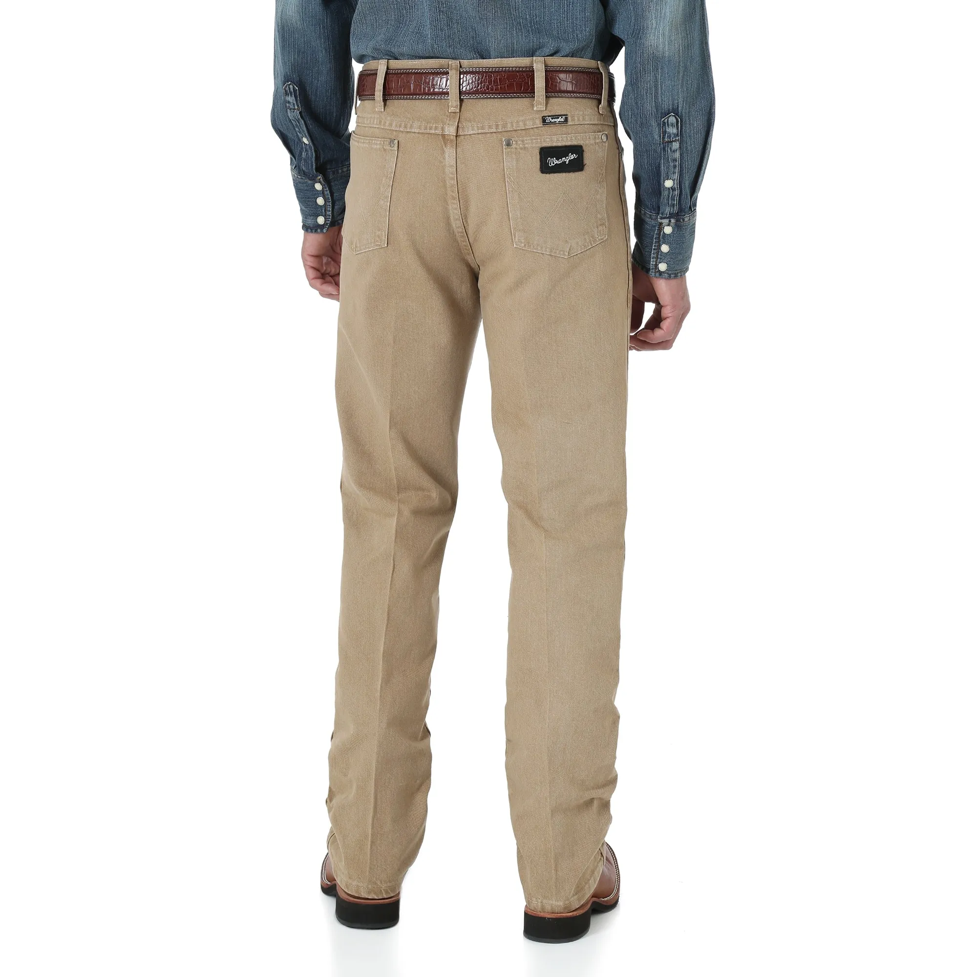 Wrangler Men's Cowboy Cut Silver Edition Slim Fit Jean Tan