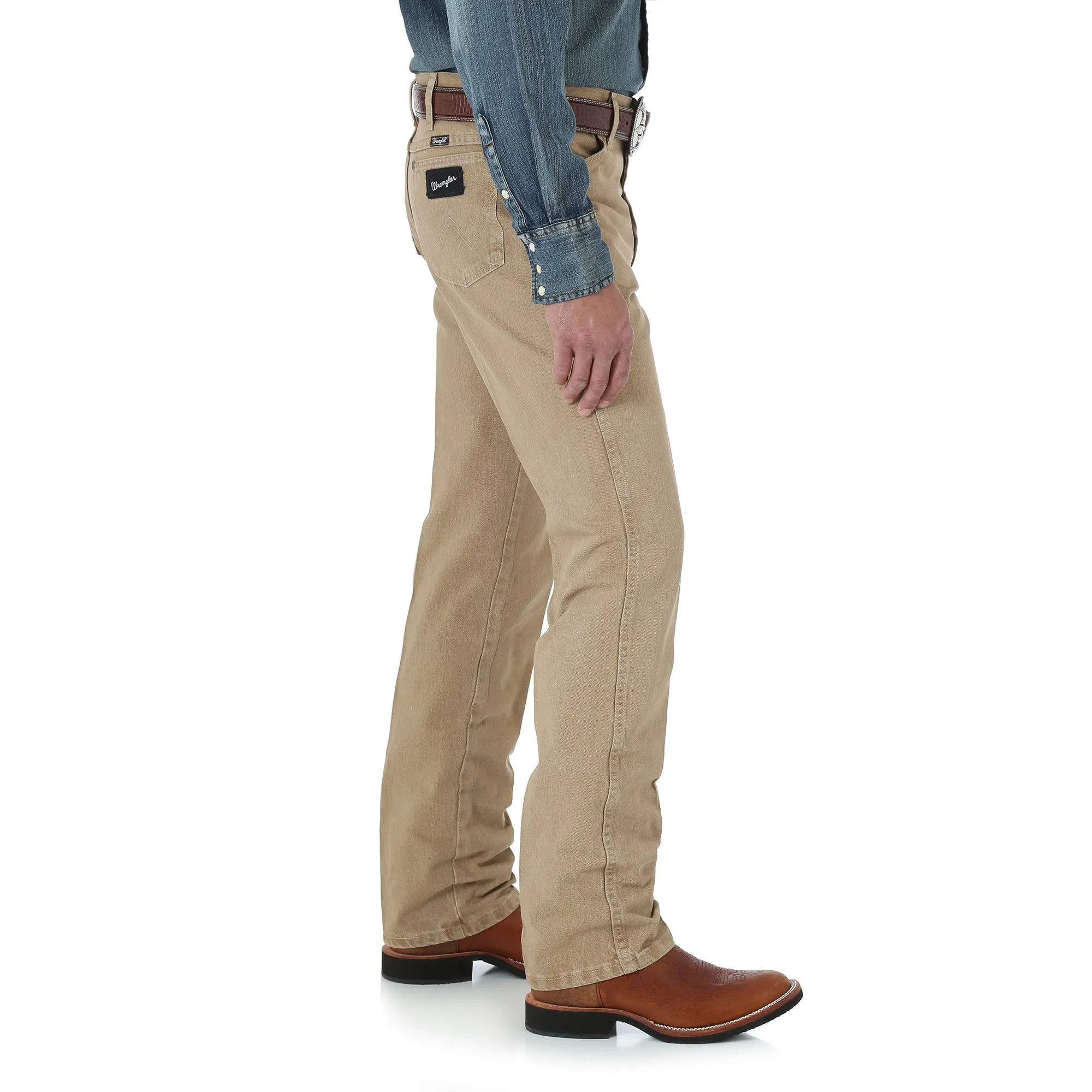 Wrangler Men's Cowboy Cut Silver Edition Slim Fit Jean Tan