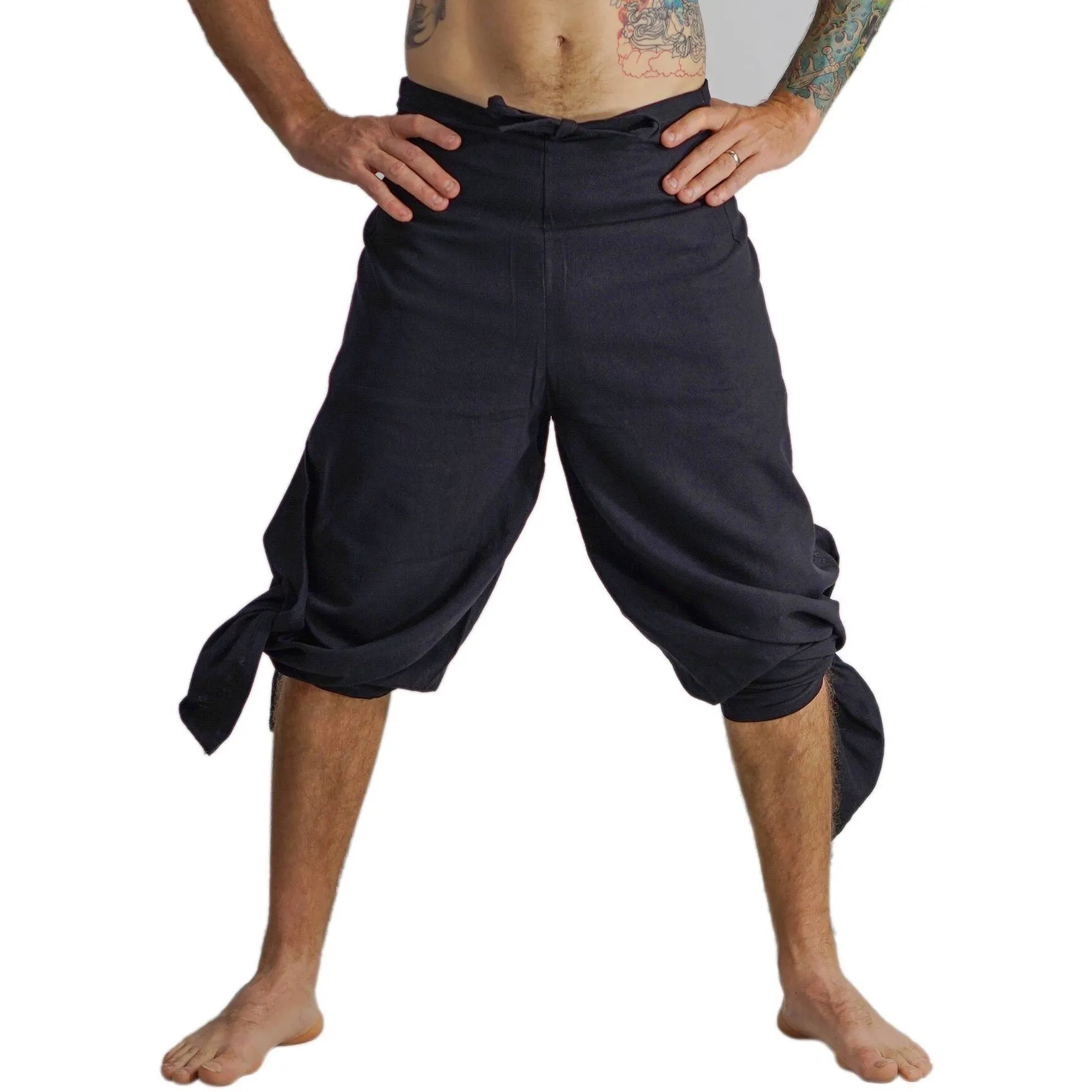 'Wrap Pants' Cotton Fabric - Black