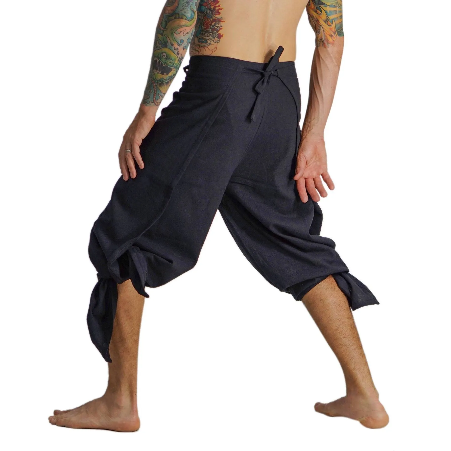 'Wrap Pants' Cotton Fabric - Black