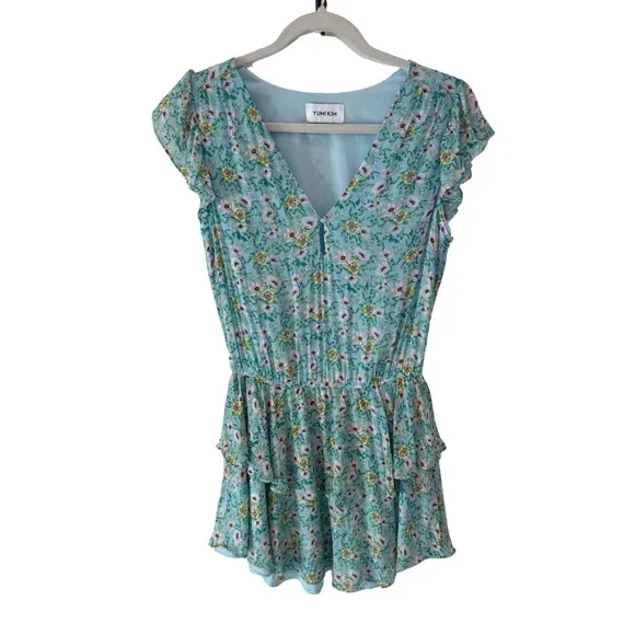 Yumi Kim Bedford Park Blue Chelsea Dress Size L Chiffon Mini Dress