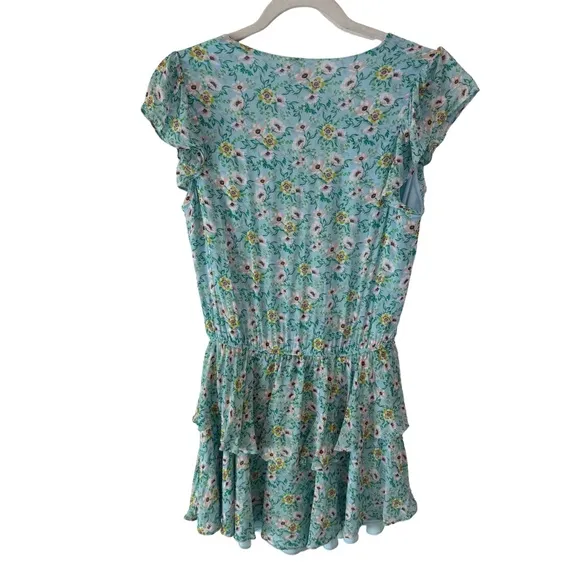 Yumi Kim Bedford Park Blue Chelsea Dress Size L Chiffon Mini Dress