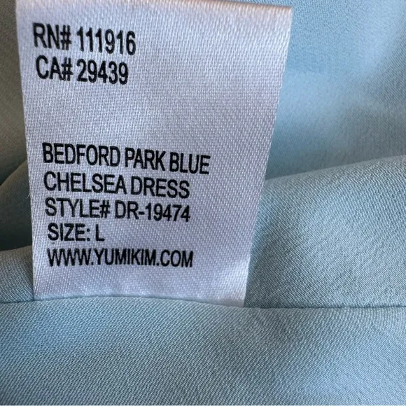 Yumi Kim Bedford Park Blue Chelsea Dress Size L Chiffon Mini Dress