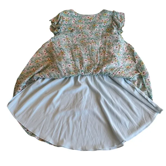 Yumi Kim Bedford Park Blue Chelsea Dress Size L Chiffon Mini Dress